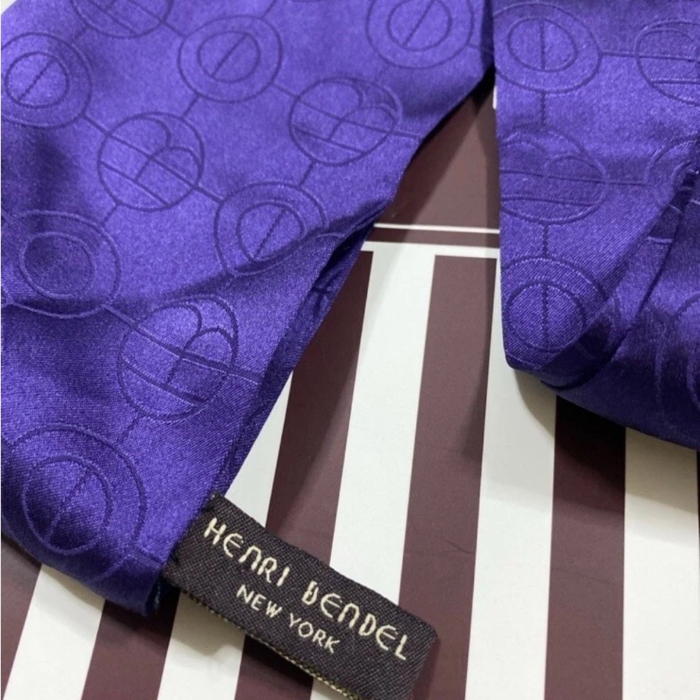 Henri Bendel Rich Purple Silk Skinny Scarf